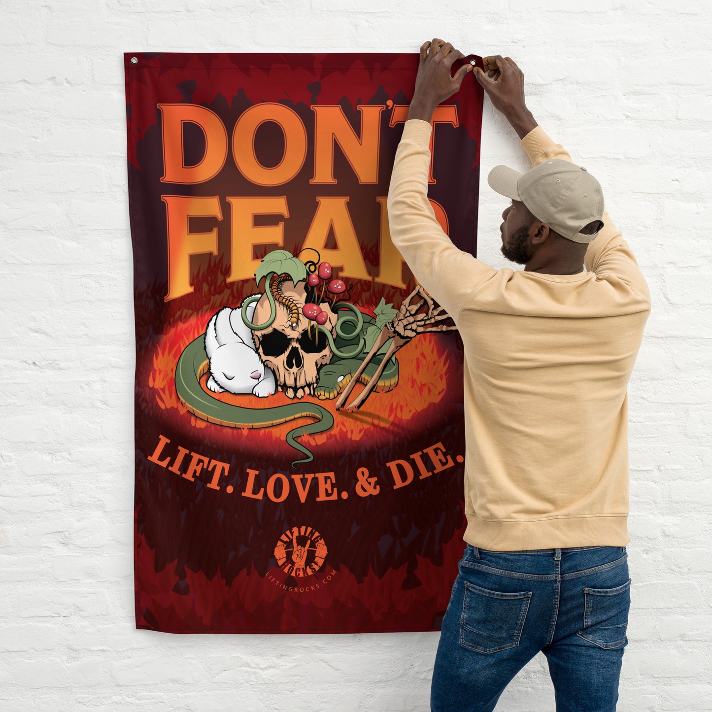 New and updated "Don't Fear" 3'x5' Tall Bad Ass Gym Flag.