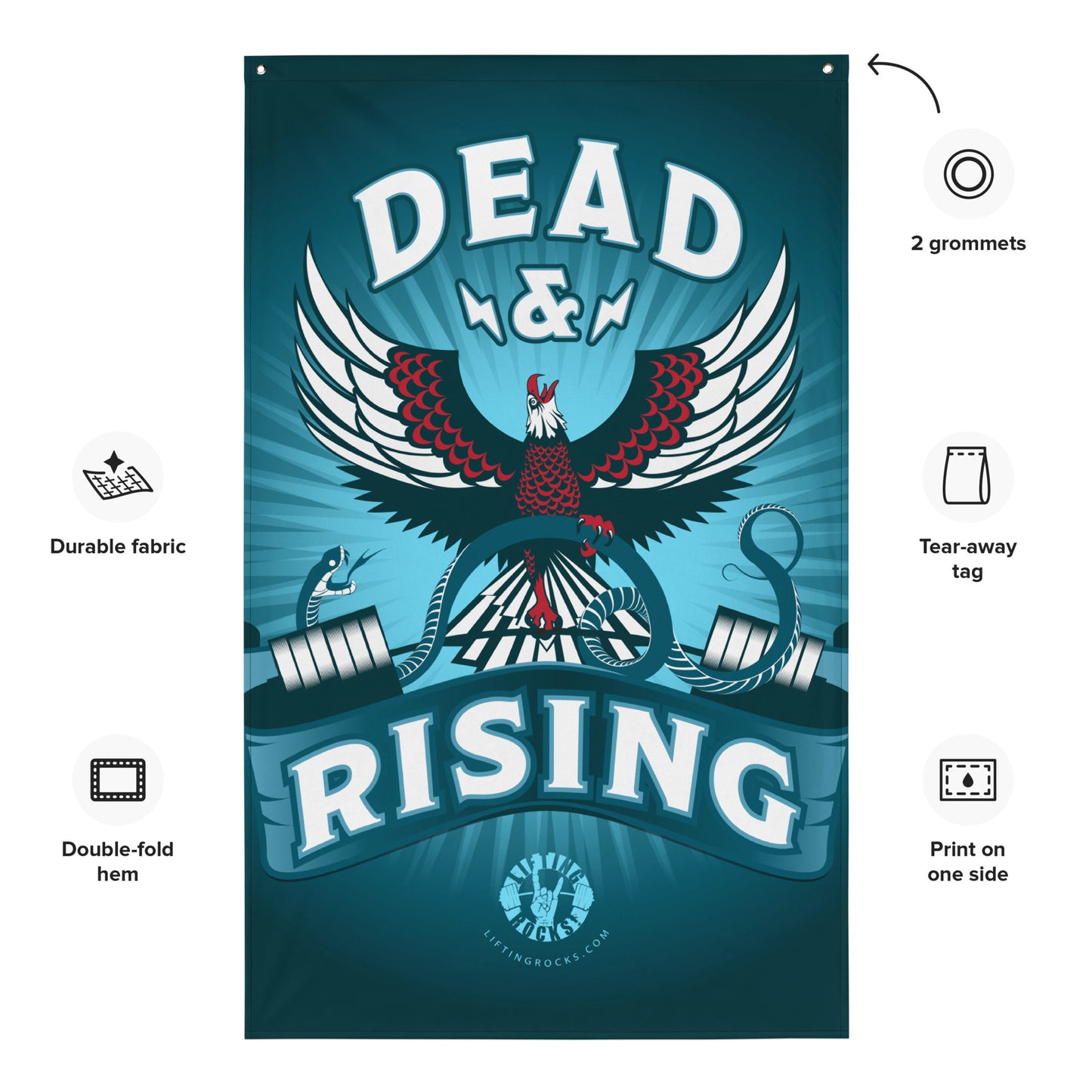 New Vertical "Dead & Rising" 3'x5' Gym Flag