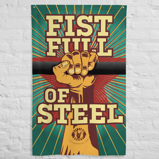 New and Updated "Fist Full of Steel" 3'x5' Gym Flag