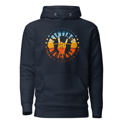 Unisex Lifting Rocks Sunrise Hoodie, Black Lifting Rocks Hoodie, Navy Lifting Rocks Hoodie